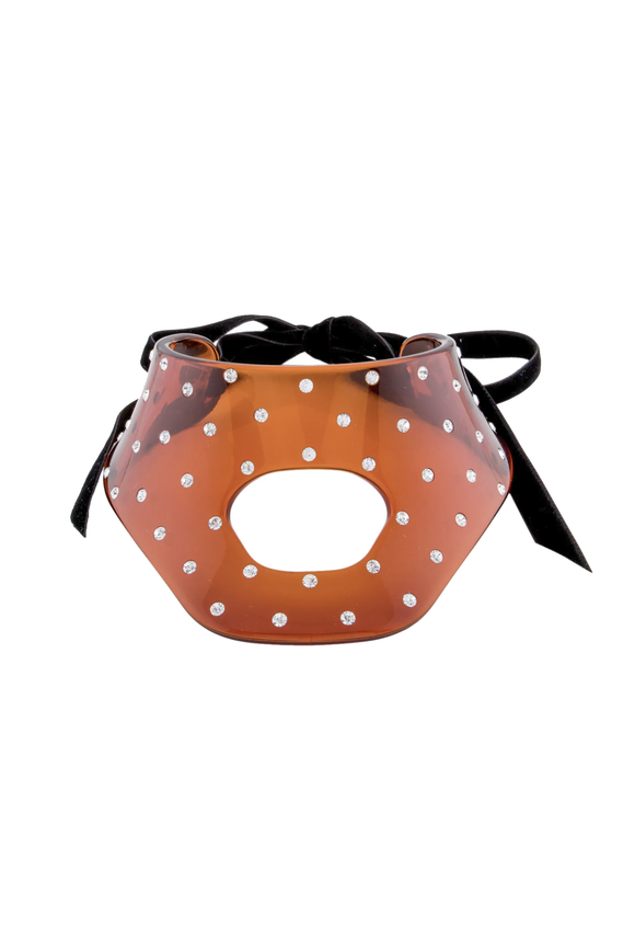 YSL Saint Laurent by Tom Ford Nude Orange Tobacco Lucite Crystal Choker Necklace Runway Fall 2003