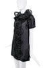 YSL Black Beaded Tulle Ruffle Collar Mini Dress