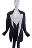 Yohji Yamamoto Black Double Layer Blazer with Pinstripe Lapel