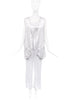 Yohji Yamamoto White Satin 3 Piece Tank Top Pants Oversized Vest Ensemble