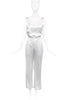 Yohji Yamamoto White Satin 3 Piece Tank Top Pants Oversized Vest Ensemble
