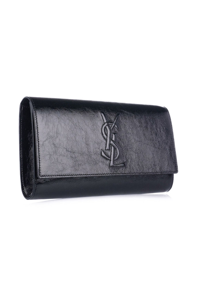 Saint Laurent YSL Belle Du Jour Black Patent Leather Clutch Bag