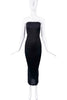 Saint Laurent YSL by Tom Ford Black Silk Jersey Bustier Dress with Gold Hooks 2001