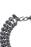 Yves Saint Laurent Gunmetal Silver Chain Link Necklace