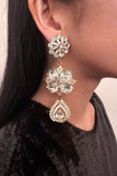Yves Saint Laurent Gold Diamond Crystal Clover Chandelier Earrings