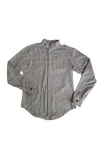 Yves Saint Laurent Grey Military Mandarin Collar Button-Up Shirt FW2006*