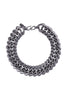 Yves Saint Laurent Gunmetal Silver Chain Link Necklace