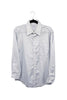 Yves Saint Laurent Menswear Light Blue Button-Up Shirt with YSL Logo Pattern