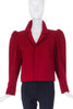 Saint Laurent Red Garbadine Wool Puff Sleeve Jacket - BOUTIQUE PURCHASE PRICE