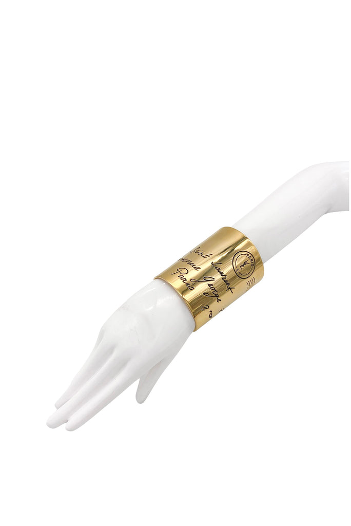 Yves Saint Laurent Gold Y-Mail Postcard Cuff Bracelet