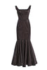 Zac Posen Black Lurex Shine Mermaid Evening Gown Dress