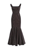 Zac Posen Black Lurex Shine Mermaid Evening Gown Dress