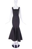 Zac Posen Black Lurex Shine Mermaid Evening Gown Dress
