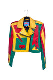 Zoraide Polidori Yellow Red Green Leather '240 Z' Kansai Moto Jacket