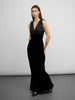 Jean Paul Gaultier Black Velvet Chiffon Embroidered Dress Gown