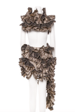 Aknvas Gold Metallic Ruffle Sculpture Dress