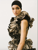 Aknvas Gold Metallic Ruffle Sculpture Dress