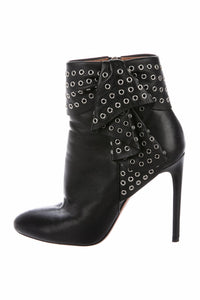 Alaia Black Grommet Fold Over Boots Shoe