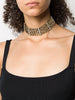 Alessandra Rich Gold Pyramid Stud Crystal Choker Necklace