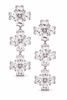 Alessandra Rich Crystal Cross Triple Dangling Chandelier Earrings
