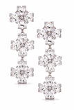 Alessandra Rich Crystal Cross Triple Dangling Chandelier Earrings