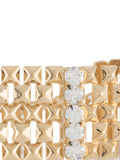 Alessandra Rich Gold Pyramid Stud Crystal Choker Necklace