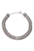 Alexander McQueen Silver Pavé Crystal Collar Necklace