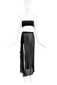 Ann Demeulemeester Black Chiffon Wrap Skirt