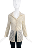 Ann Demeulemeester Ivory Diamond Texture Sheer Nylon Shirt