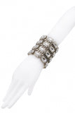 Armani Silver Metal Chain & Crystal Massive Bracelet