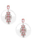 Armani Lucite Oversized Cut Out Hoop Pink Crystal Earrings
