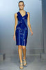 Balenciaga Blue Geometric Vinyl Shine Bodycon Dress SS2007 #