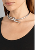 Balenciaga Silver Knot Minimalist Cage Choker Necklace