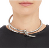 Balenciaga Silver Knot Minimalist Cage Choker Necklace