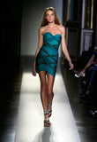 Balmain Green Gemstone Cross Ruched Bodycon Bustier Mini Dress SS2009