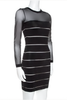 Balmain Black Body Con Sheer Sleeve Cut Out Dress