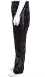 Balmain Black High Waisted Sequin Tuxedo Stripe Pants