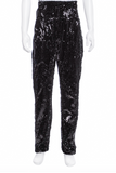 Balmain Black High Waisted Sequin Tuxedo Stripe Pants