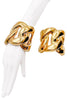 Balmain Gold Oversized Chain Link Cuffs Set of Two Rihanna Spring 2014