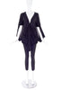 Antonio Berardi Black Silk Jersey Drape Tunic Top with Cape Detail