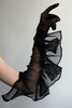 Vintage Black Sheer Tulle Ruffle Gloves