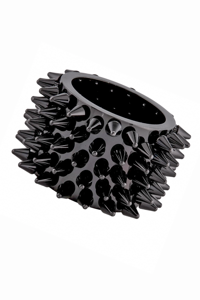 Burberry Black Extra Wide Spike Cuff Bracelet