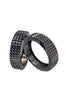 Buberry Gunmetal Pyramid Stud Spike Bangle Bracelets - Set of 2