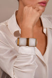 Burberry Rose Gold White Resin Pyramid Stud Bracelet
