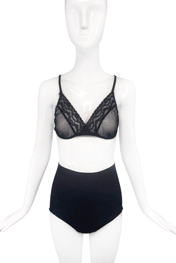 Calvin Klein Vintage Black Fishnet Lace Bra