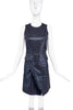 Carven Blue Metallic Textured Dress