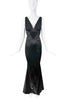 Roberto Cavalli Just Cavalli Black Silk Stretch Chiffon Dress Mermaid Gown
