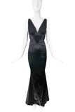 Roberto Cavalli Just Cavalli Black Silk Stretch Chiffon Dress Mermaid Gown