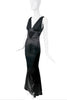Roberto Cavalli Just Cavalli Black Silk Stretch Chiffon Dress Mermaid Gown