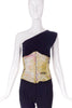 Roberto Cavalli Satin Pastel Print Corset and Tulle Beaded Top SS2003 #
